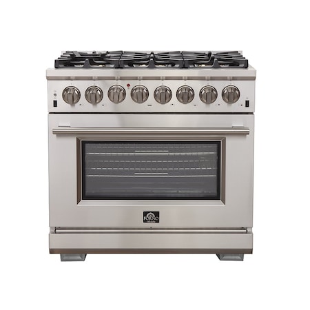 Forno Capriasca Titanium Professional 36In. Freestanding Dual Fuel Range FFSGS6187-36